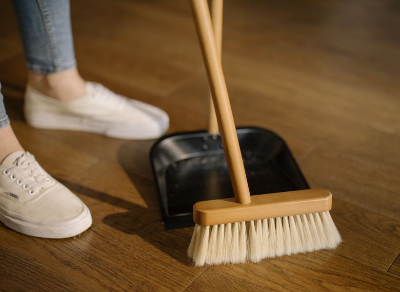 Natural cleaning products with lemon and baking soda